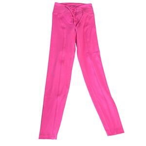 YEAR OF OURS Hot Pink Lace Up‎ Leggings High Waist XS Extra Small